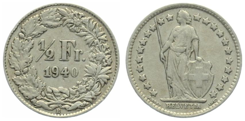 1/2 Franken 1940 B